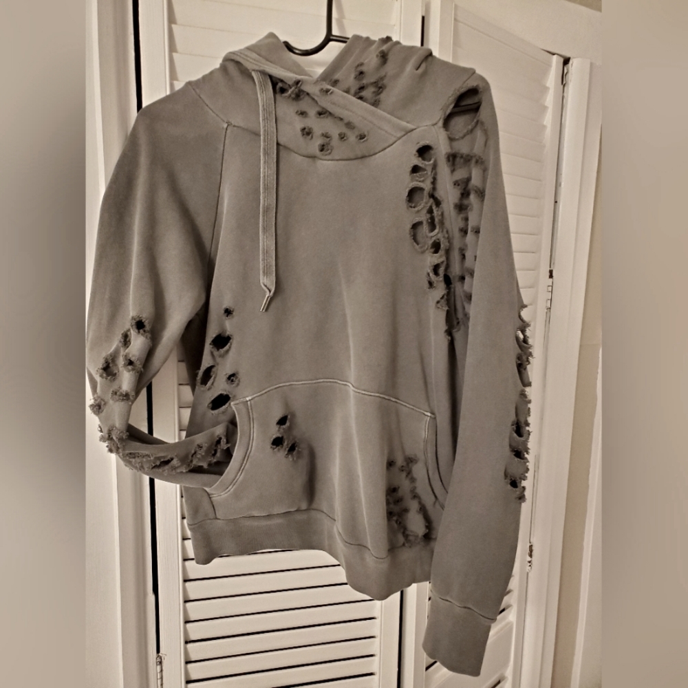 Free People NSF distressed hoodie